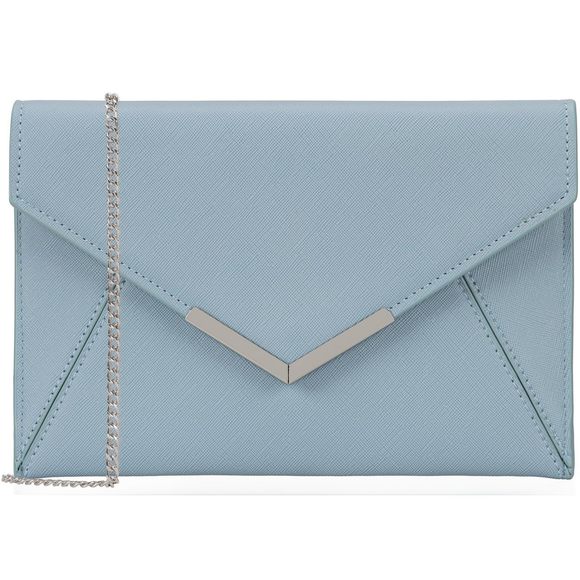 Dexmay Envelope Clutch Handbag Medium Saffiano Leather Foldover Clutch :] - Picture 1 of 7